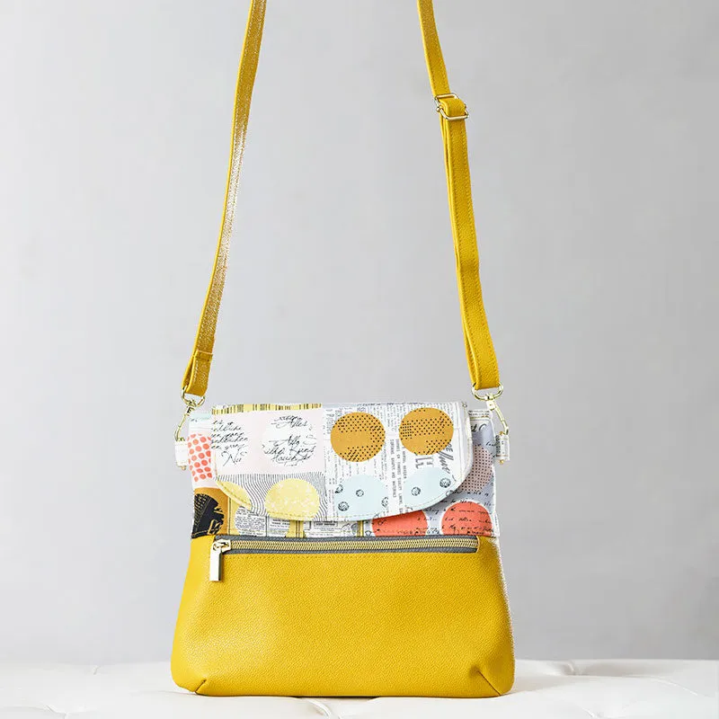 Ginger Crossbody Bag Kit - Mustard Pebble Faux Leather