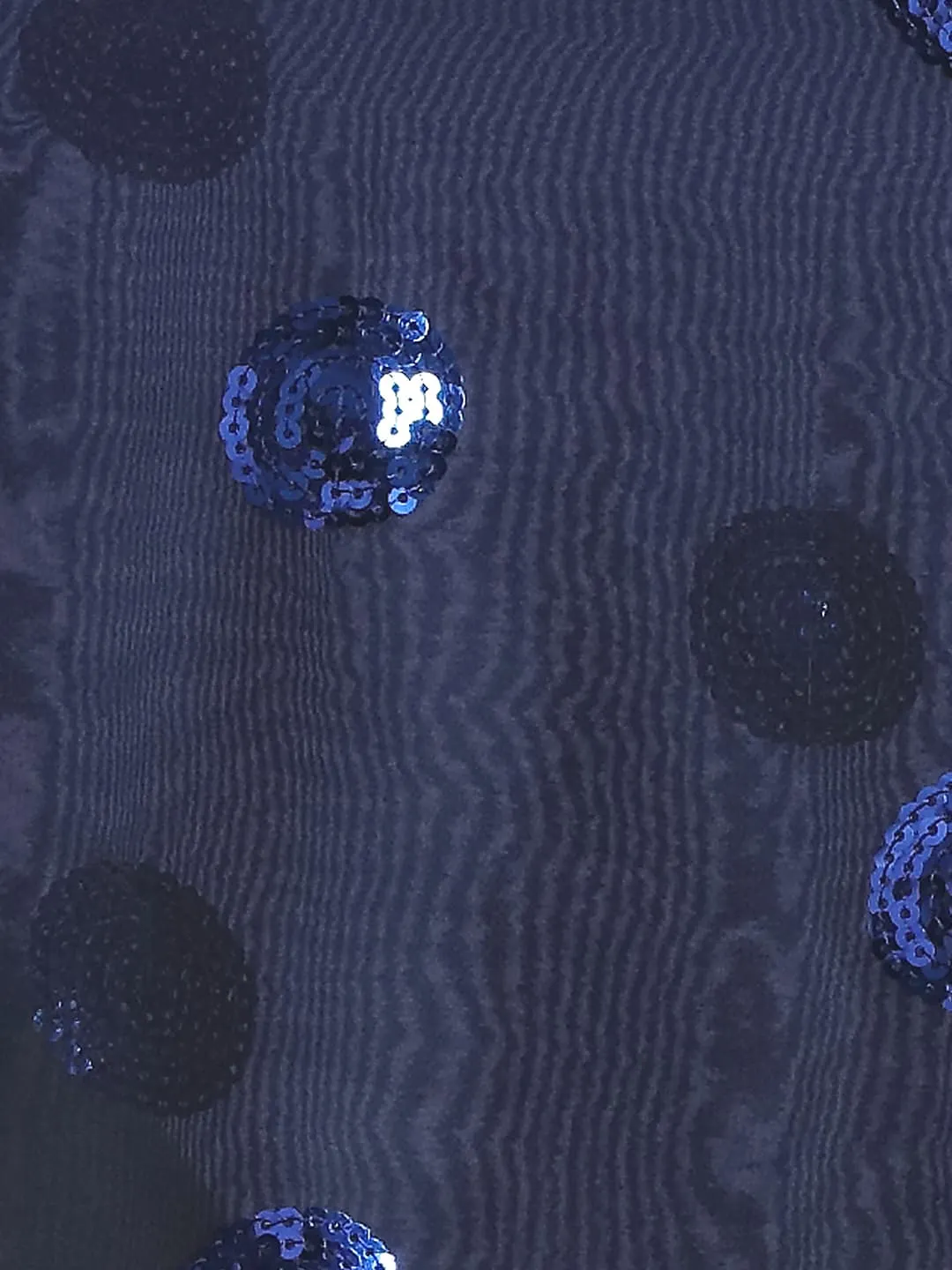 Glamours Navy Blue Crepe Saree with Dazzling Sequins