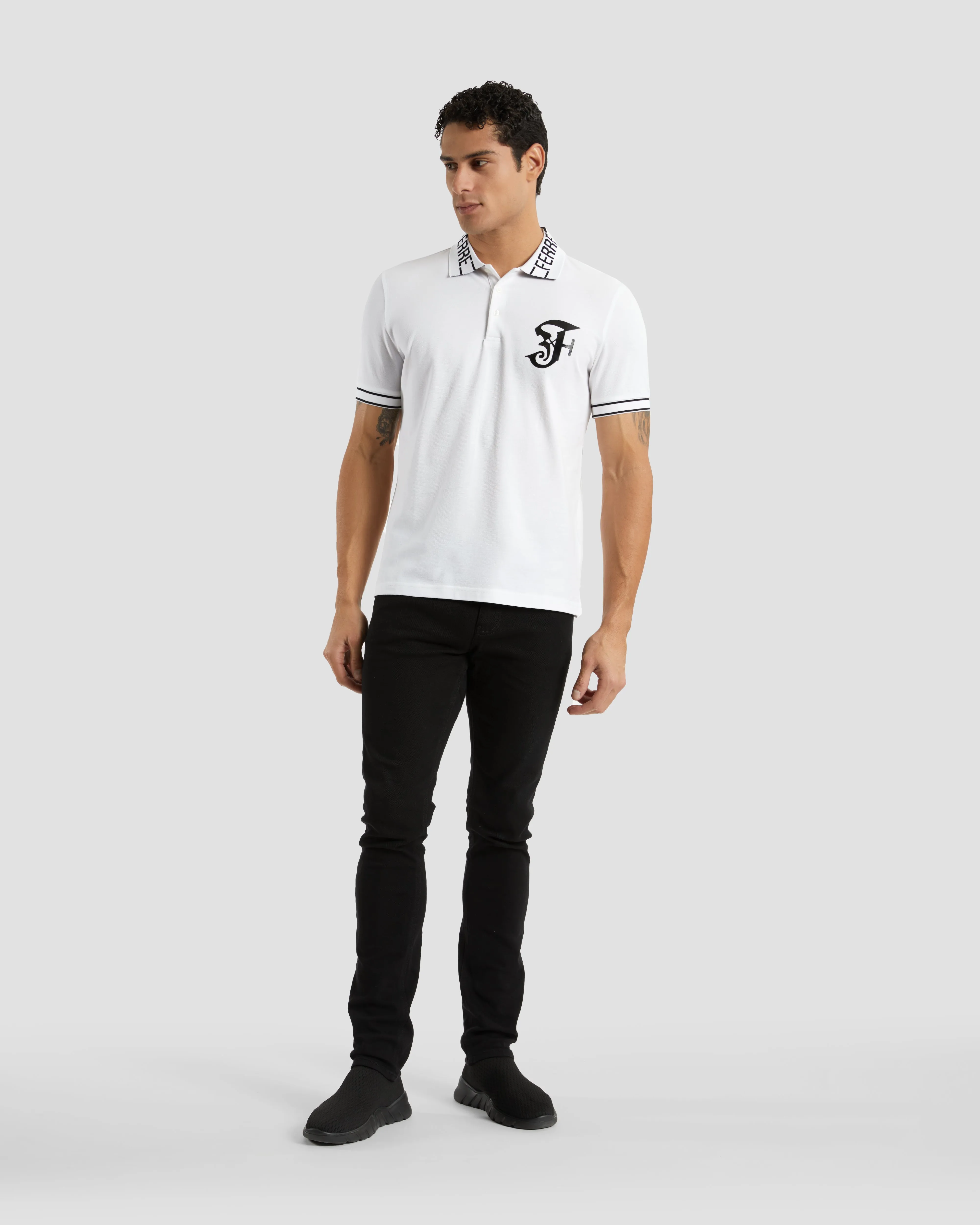 Gothic Monochrome Polo Shirt