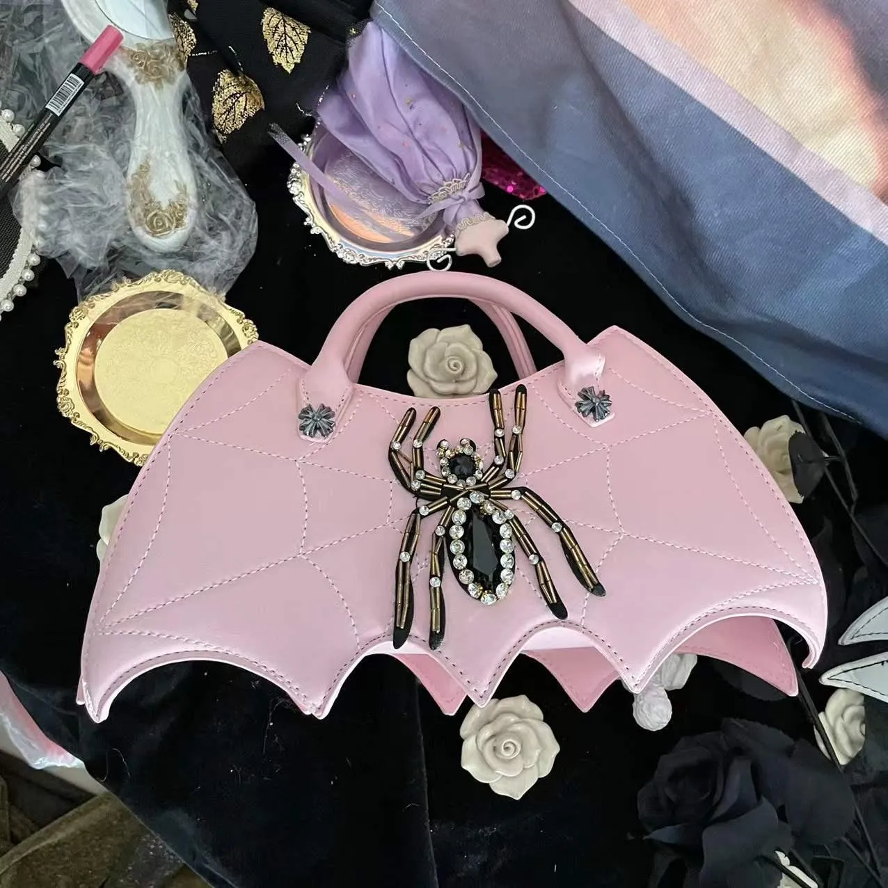Gothic Spider Web Vintage Handbag, Coolest Wallet For Women