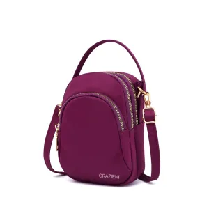 GRAZIENI Nylon Crossbody Sling Bag - Purple