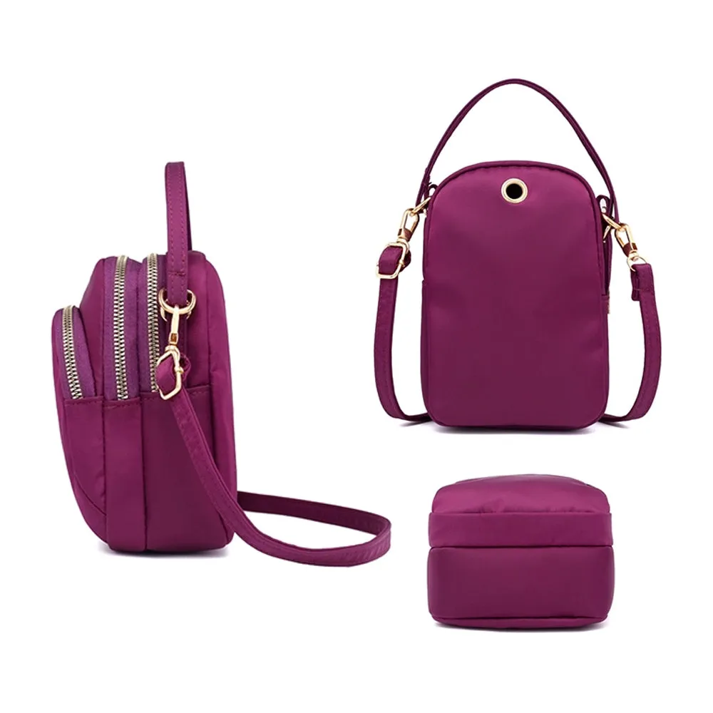 GRAZIENI Nylon Crossbody Sling Bag - Purple