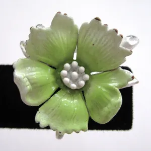 Green Enamel Floral Earrings