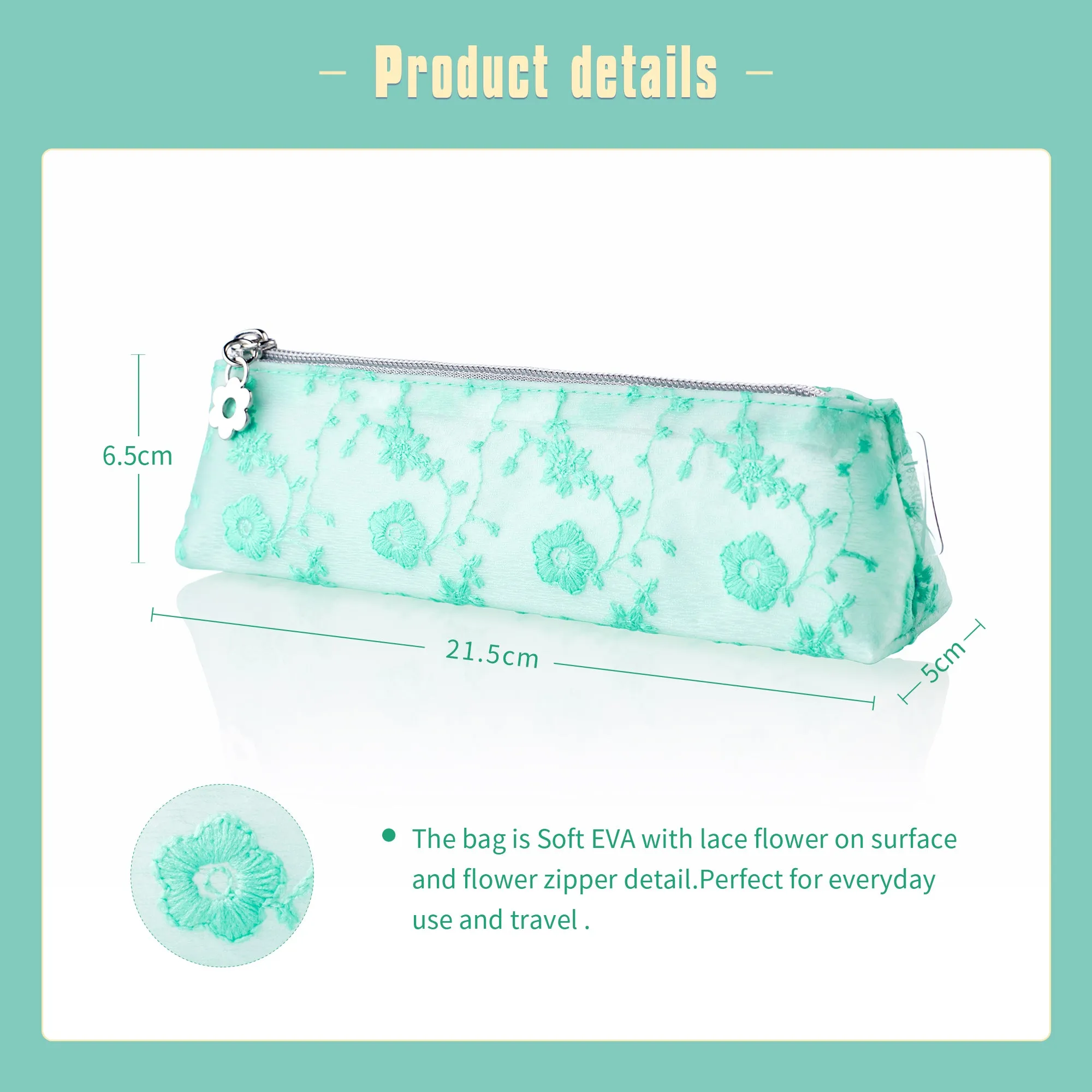 Green Flower Cosmetic Bag CB019