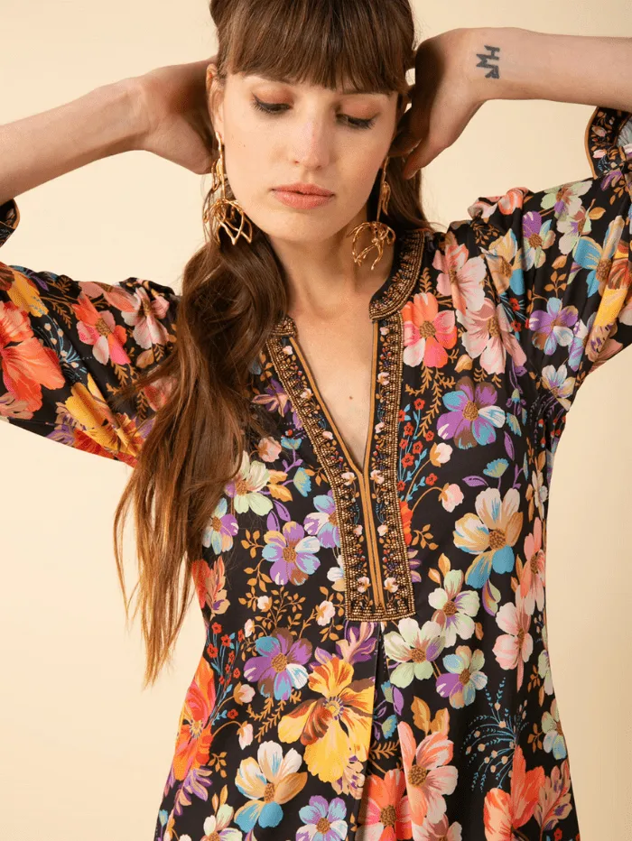 Hale Bob Louna Mini Dress 38AR603B Col Gold