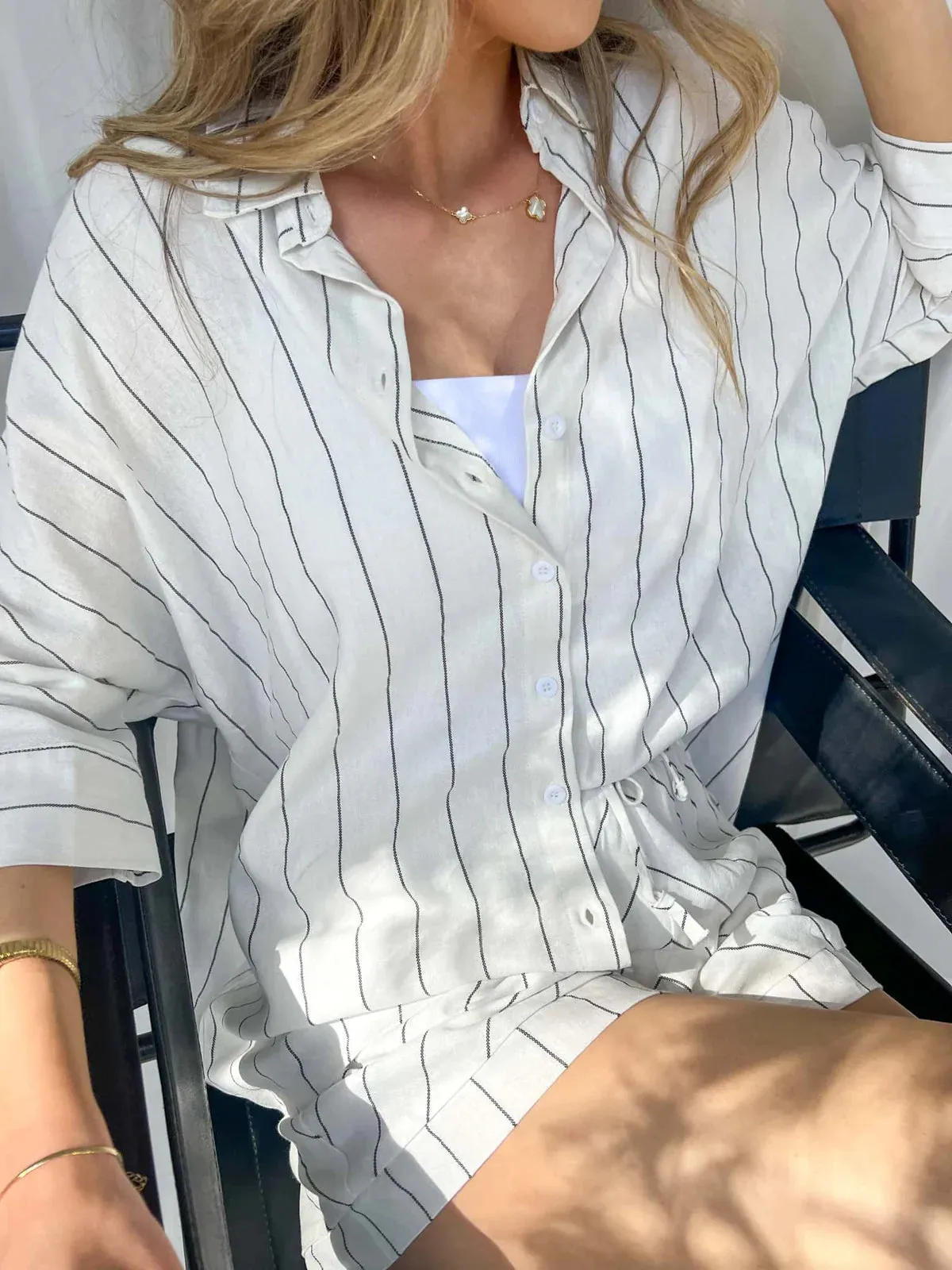 HALLIE SET Monochrome Stripe