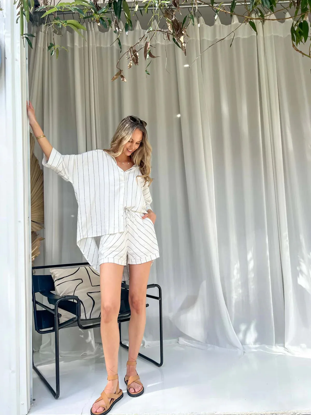 HALLIE SET Monochrome Stripe