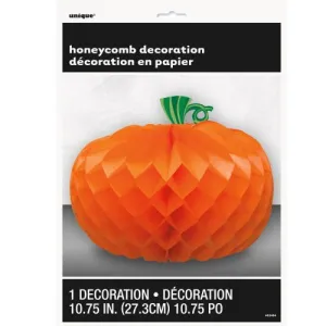 Halloween Pumpkin Honeycomb Centrepiece 27cm