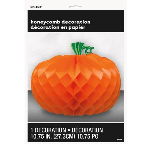 Halloween Pumpkin Honeycomb Centrepiece 27cm