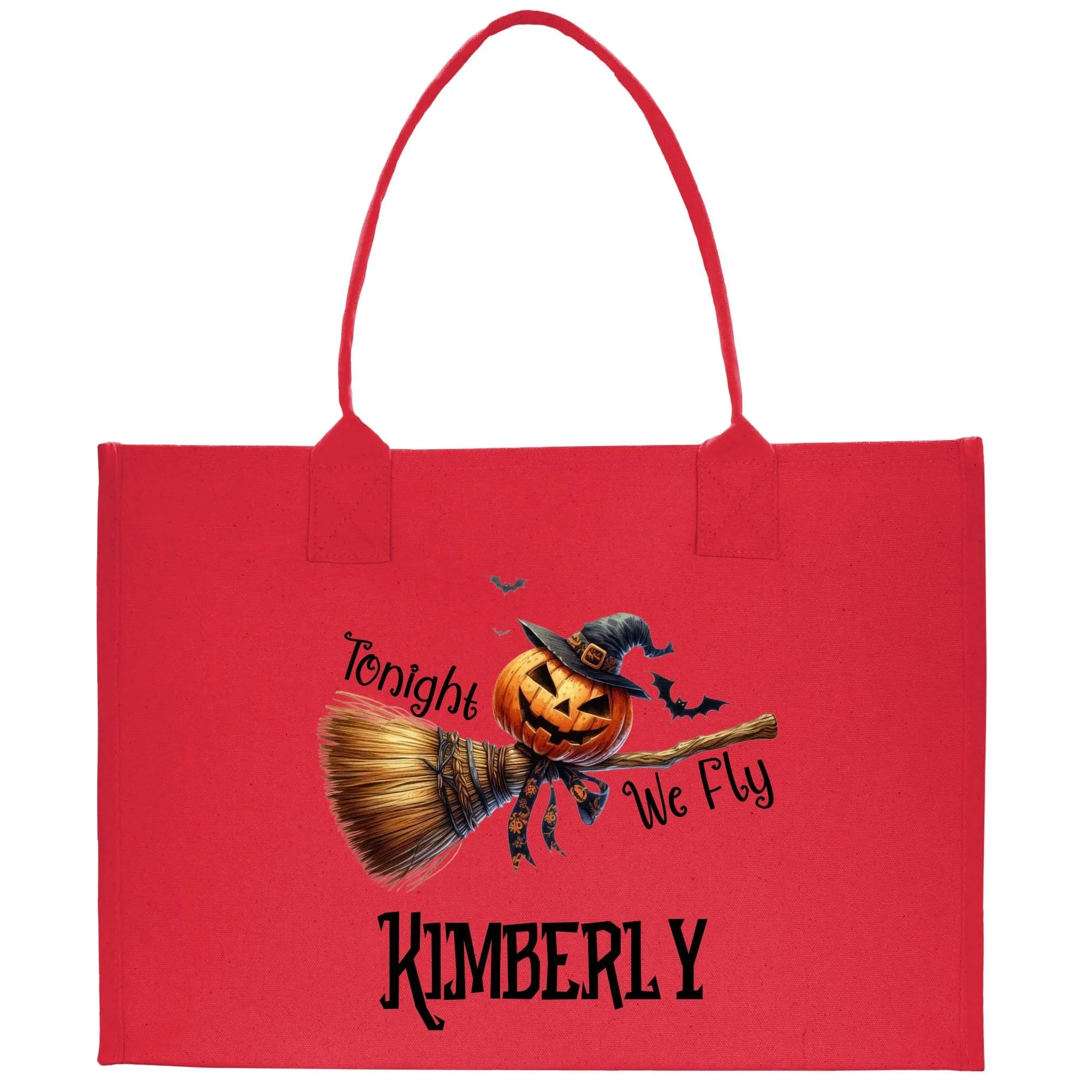 Halloween Trick or Treat Tote Bag Halloween Bag for Kids Halloween Gift Halloween Candy Bag Halloween Doodles Cute Canvas Tote Bag (HW1031)