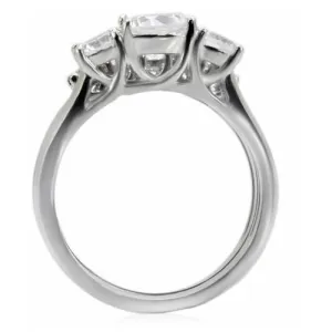 High polished (no plating) Stainless Steel Ring with AAA Grade CZ in Clear for Women Style TK098