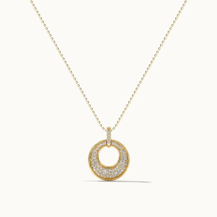 Hollow Circle Diamond Necklace