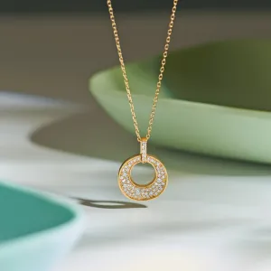 Hollow Circle Diamond Necklace