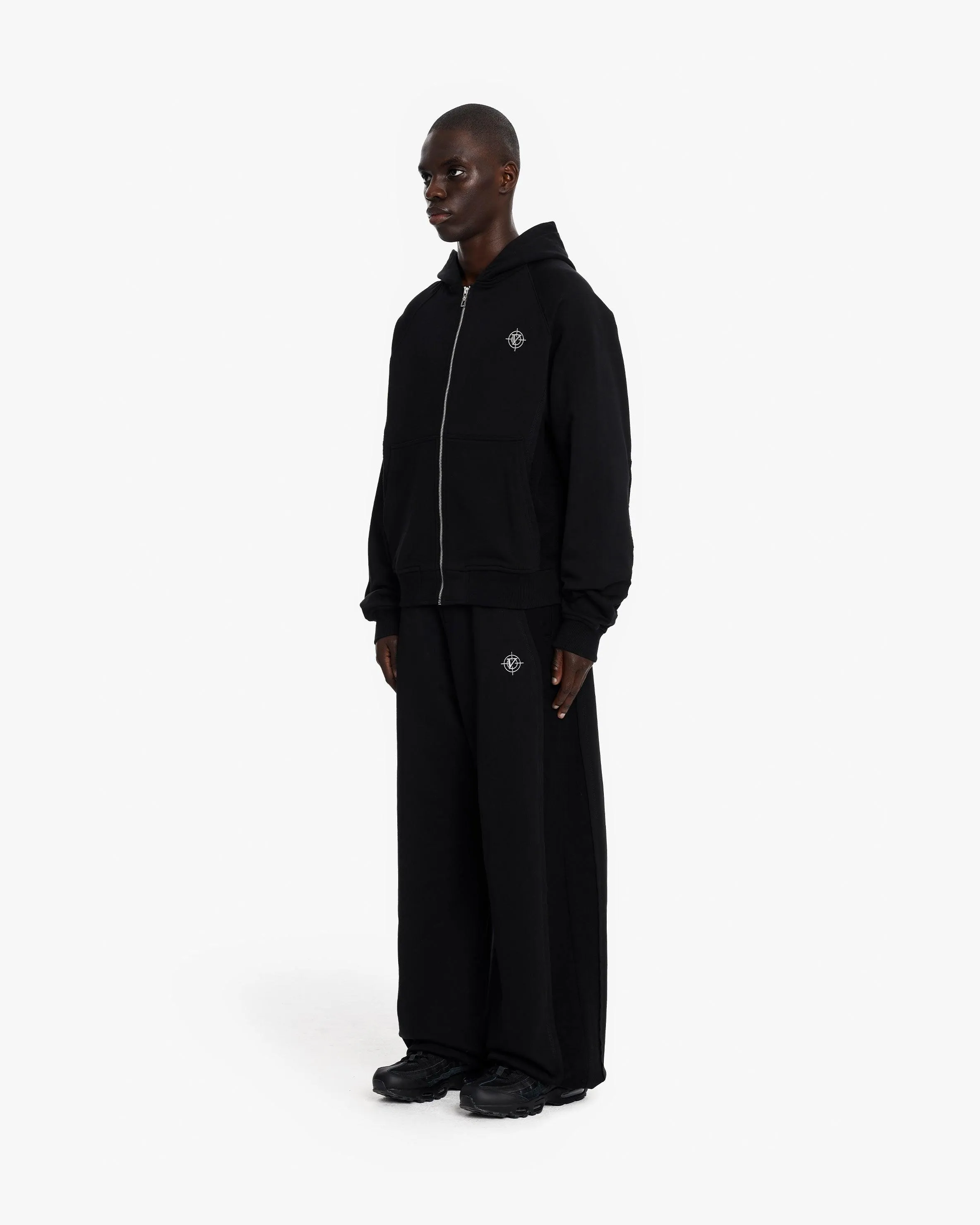 INSIDE OUT ZIP HOODIE BLACK