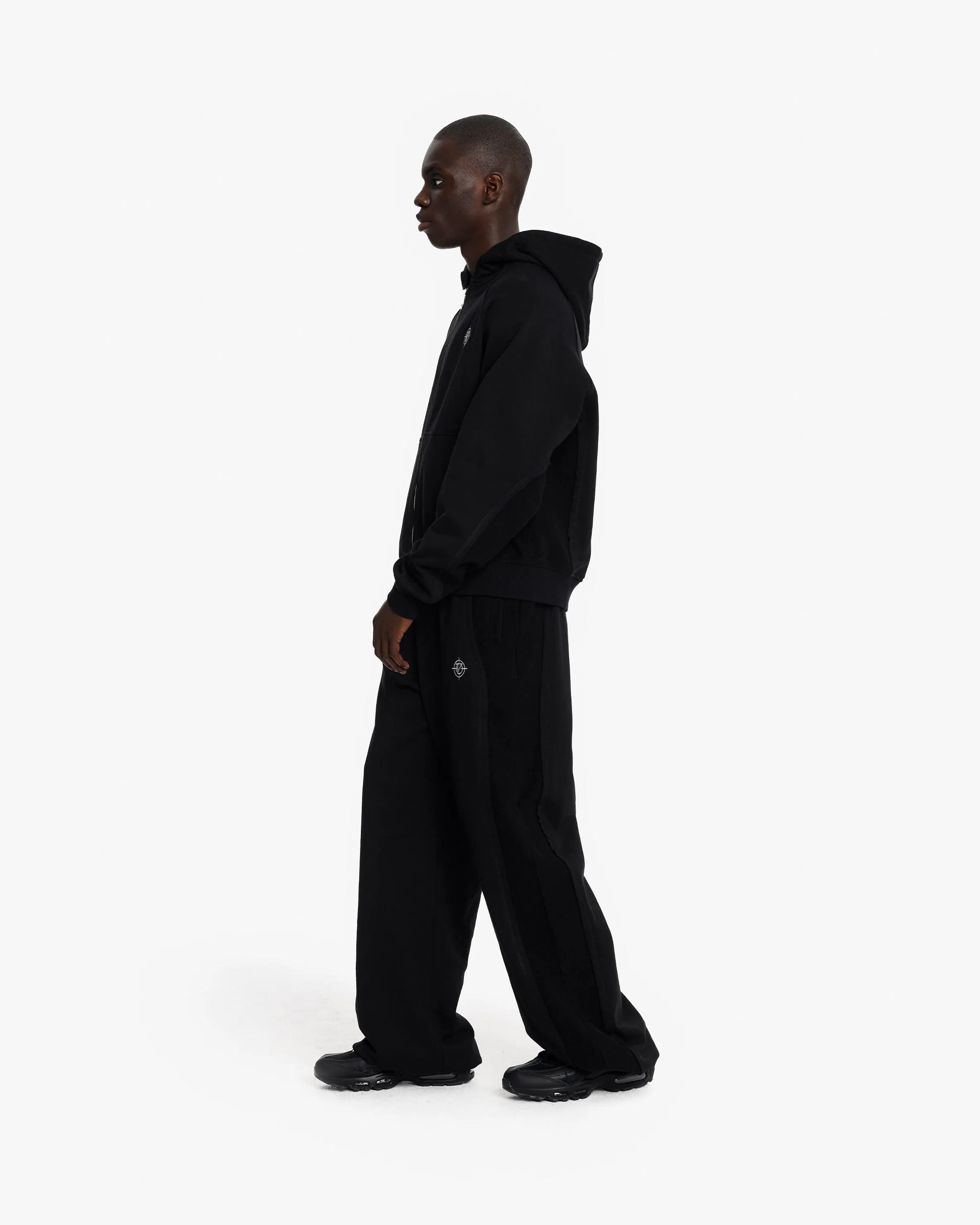 INSIDE OUT ZIP HOODIE BLACK