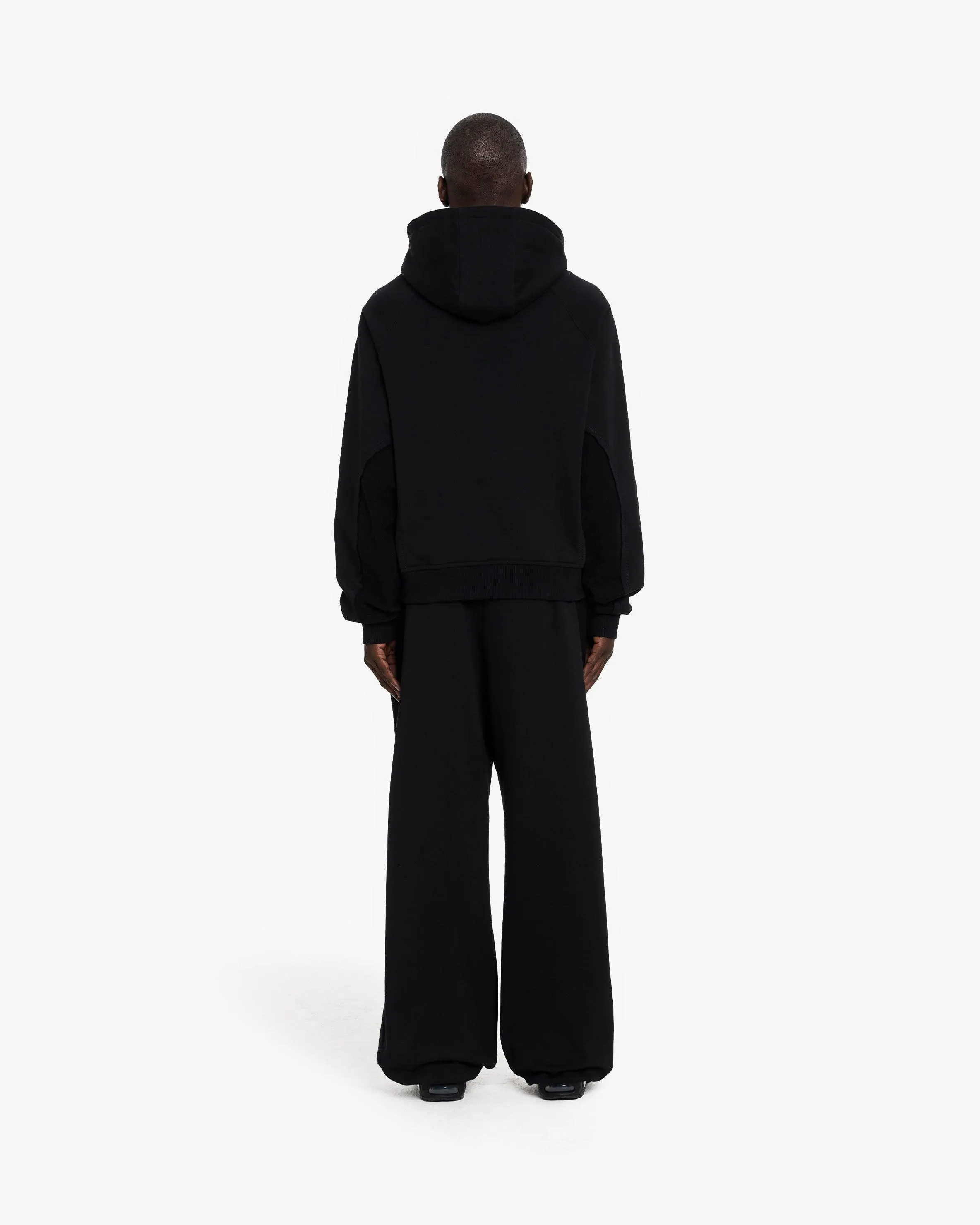 INSIDE OUT ZIP HOODIE BLACK