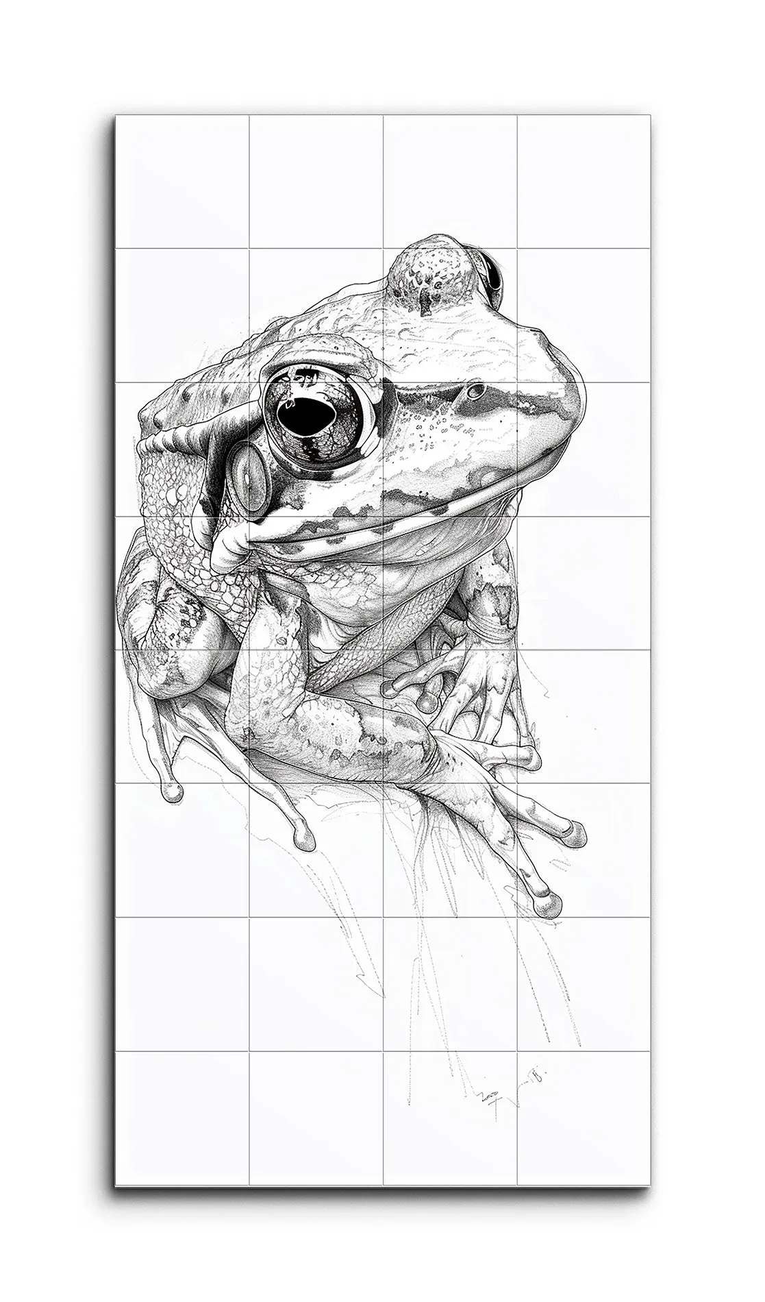 Intricate Monochrome Frog Illustration