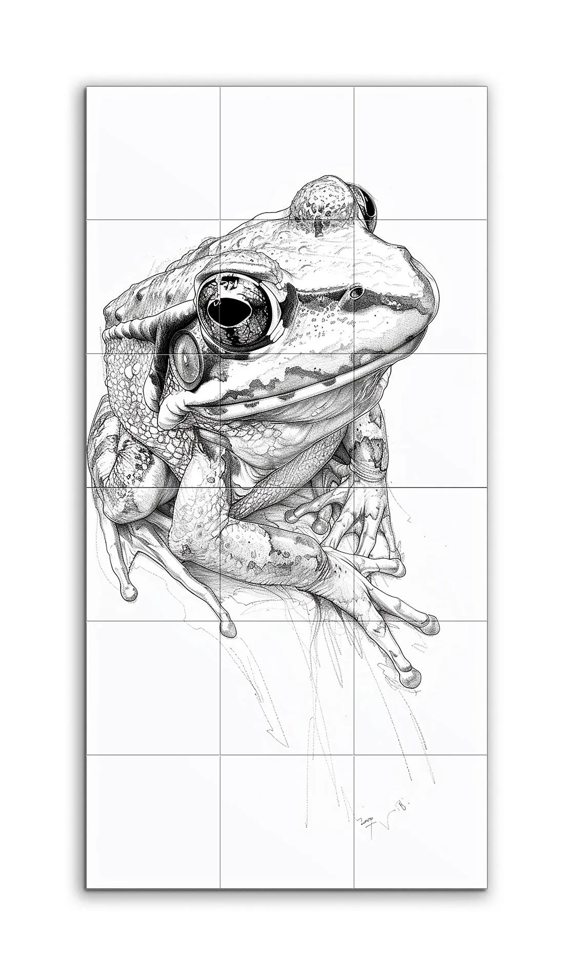 Intricate Monochrome Frog Illustration
