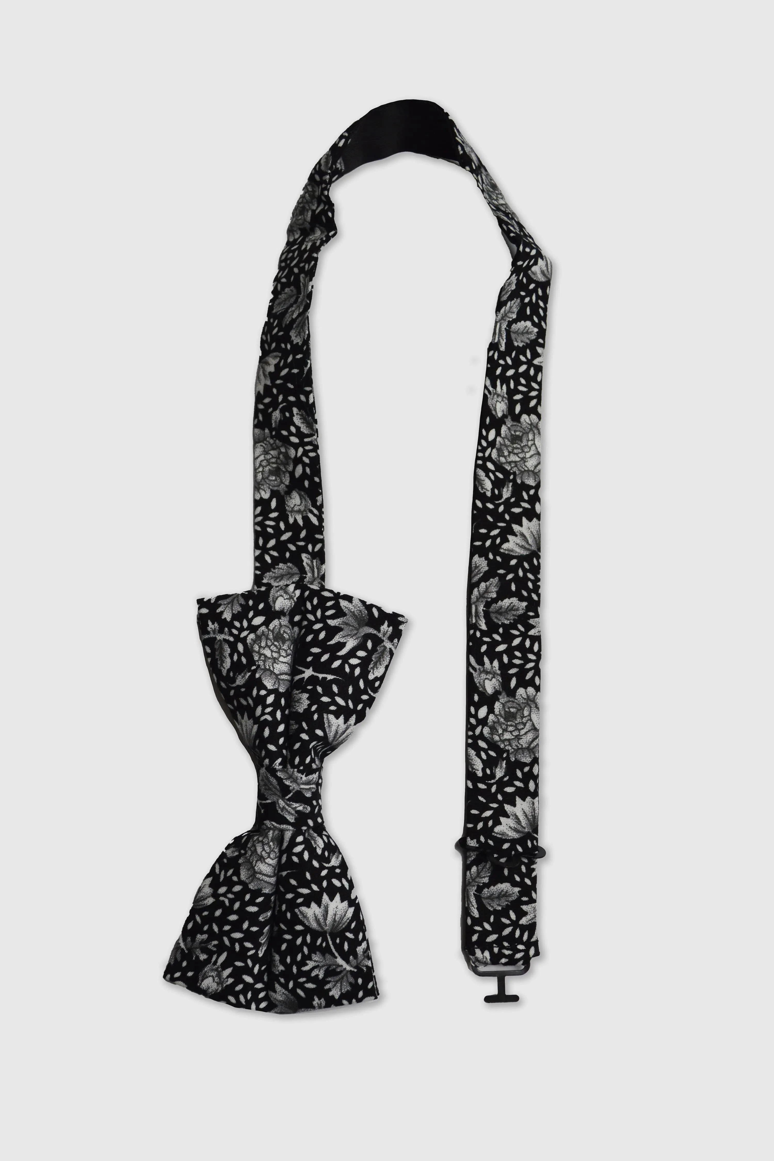 Jasper Black Floral Bow Tie