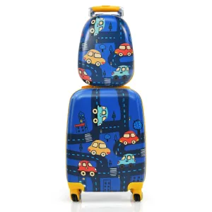 Kids Travel Companion: 2PC Carry-On Luggage Set - 12'' Backpack & 18'' Rolling Suitcase