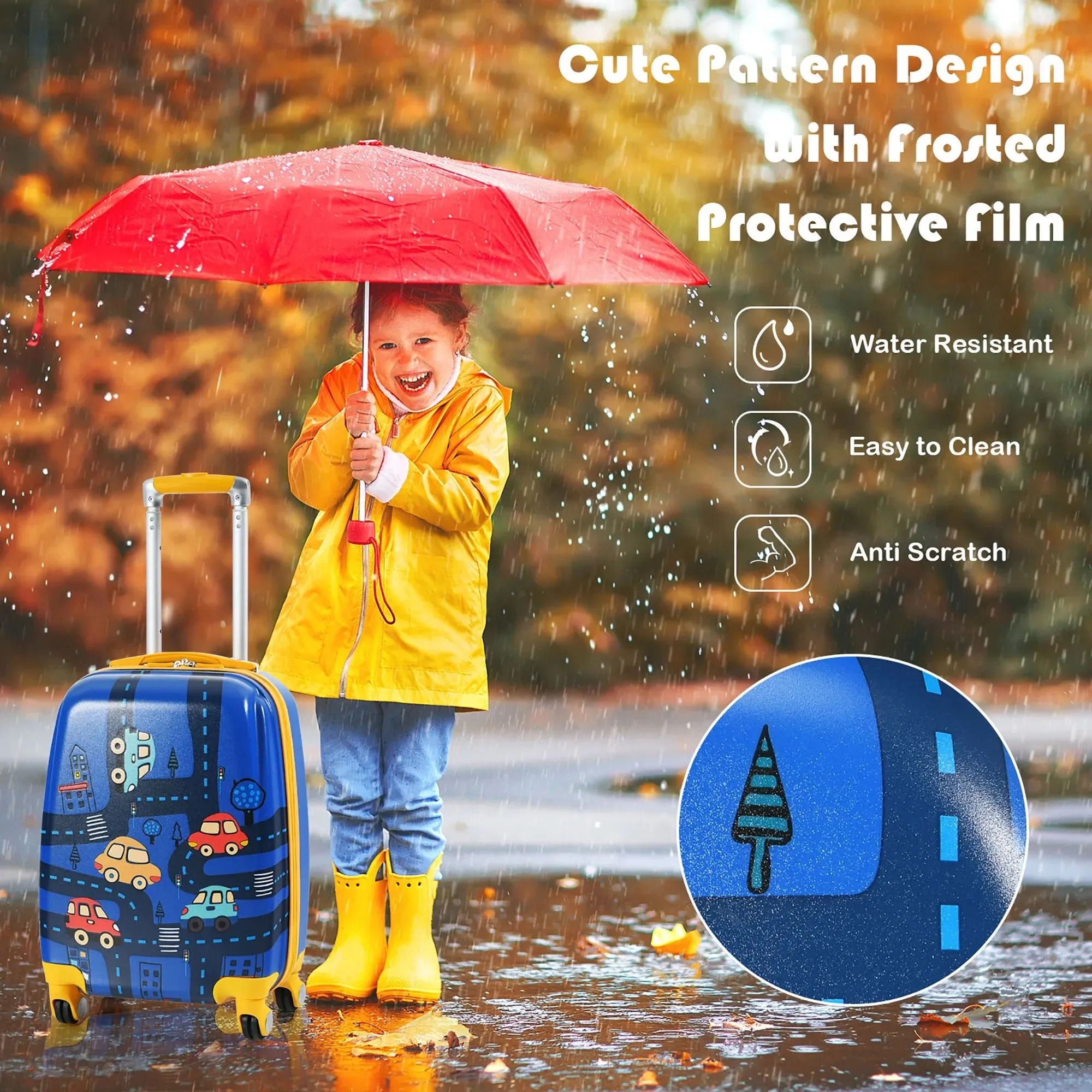 Kids Travel Companion: 2PC Carry-On Luggage Set - 12'' Backpack & 18'' Rolling Suitcase