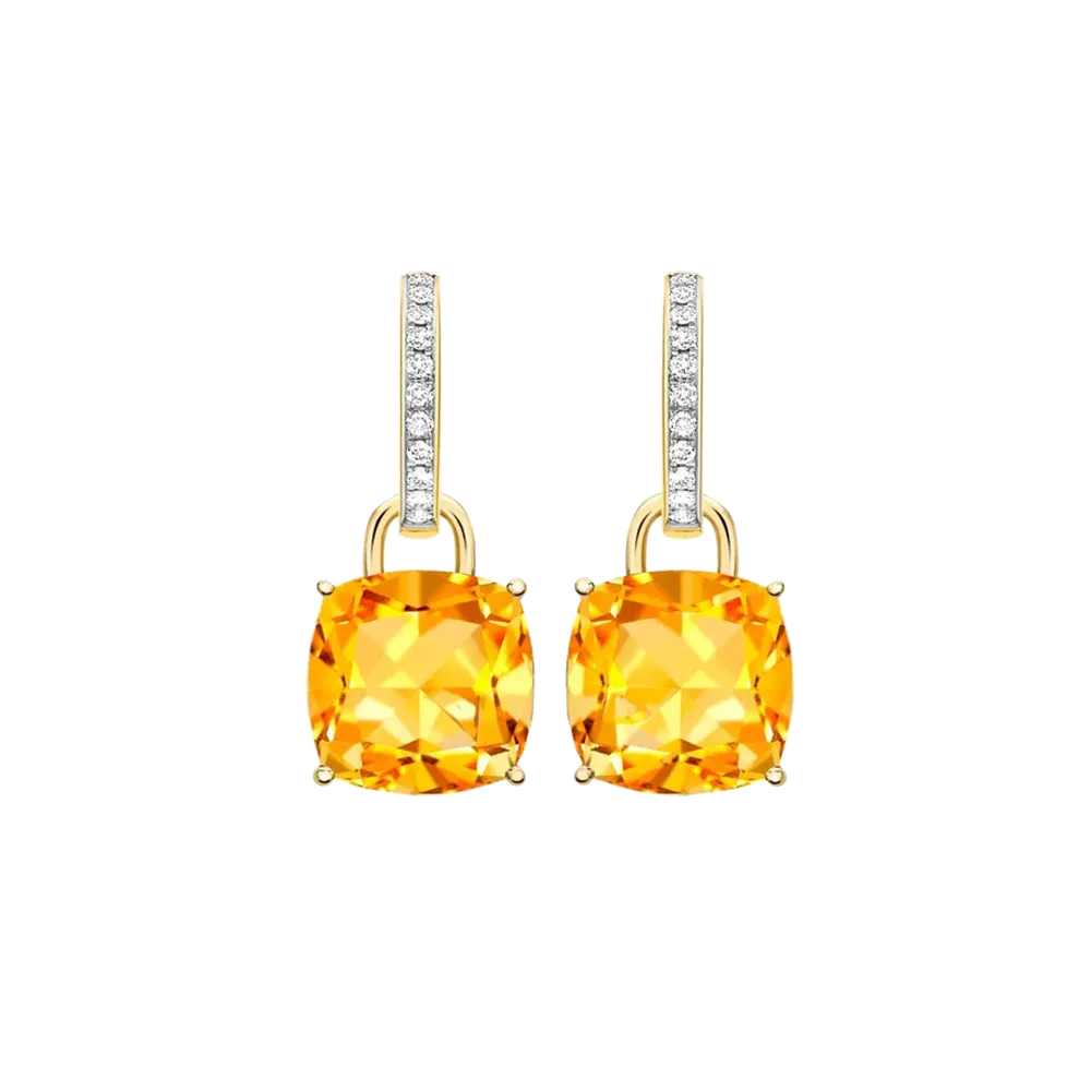 Kiki McDonough Kiki Cushion Citrine Detachable Drops