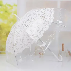 Lace Cat Footprints Transparent Umbrella