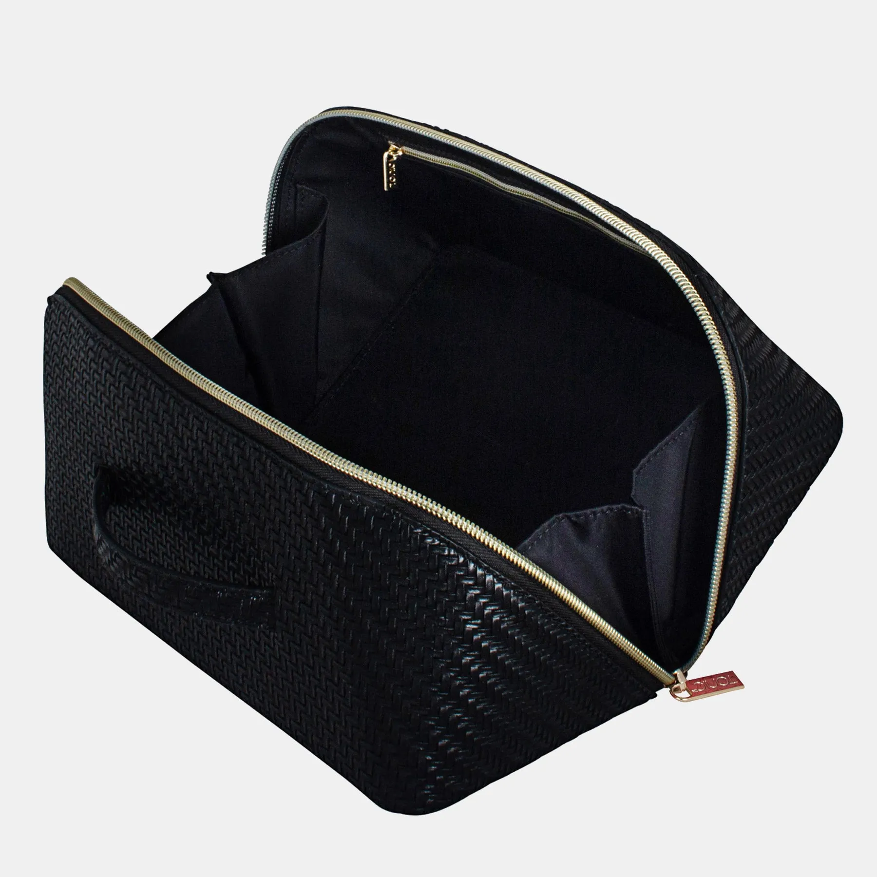 Large Beauty Bag - Herringbone Licorice