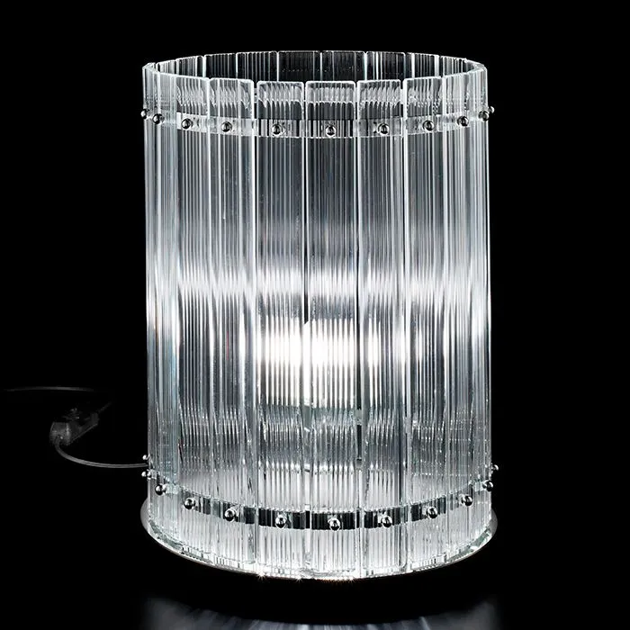 Large Nastri Ribbed Glass Table Lamp From Venini