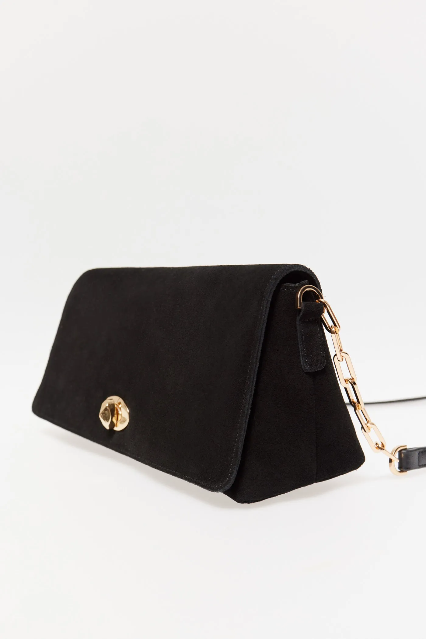 Leather Crossbody Bag - Black