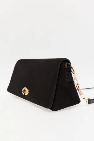 Leather Crossbody Bag - Black