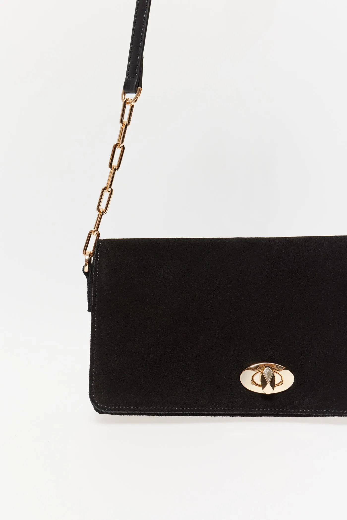 Leather Crossbody Bag - Black
