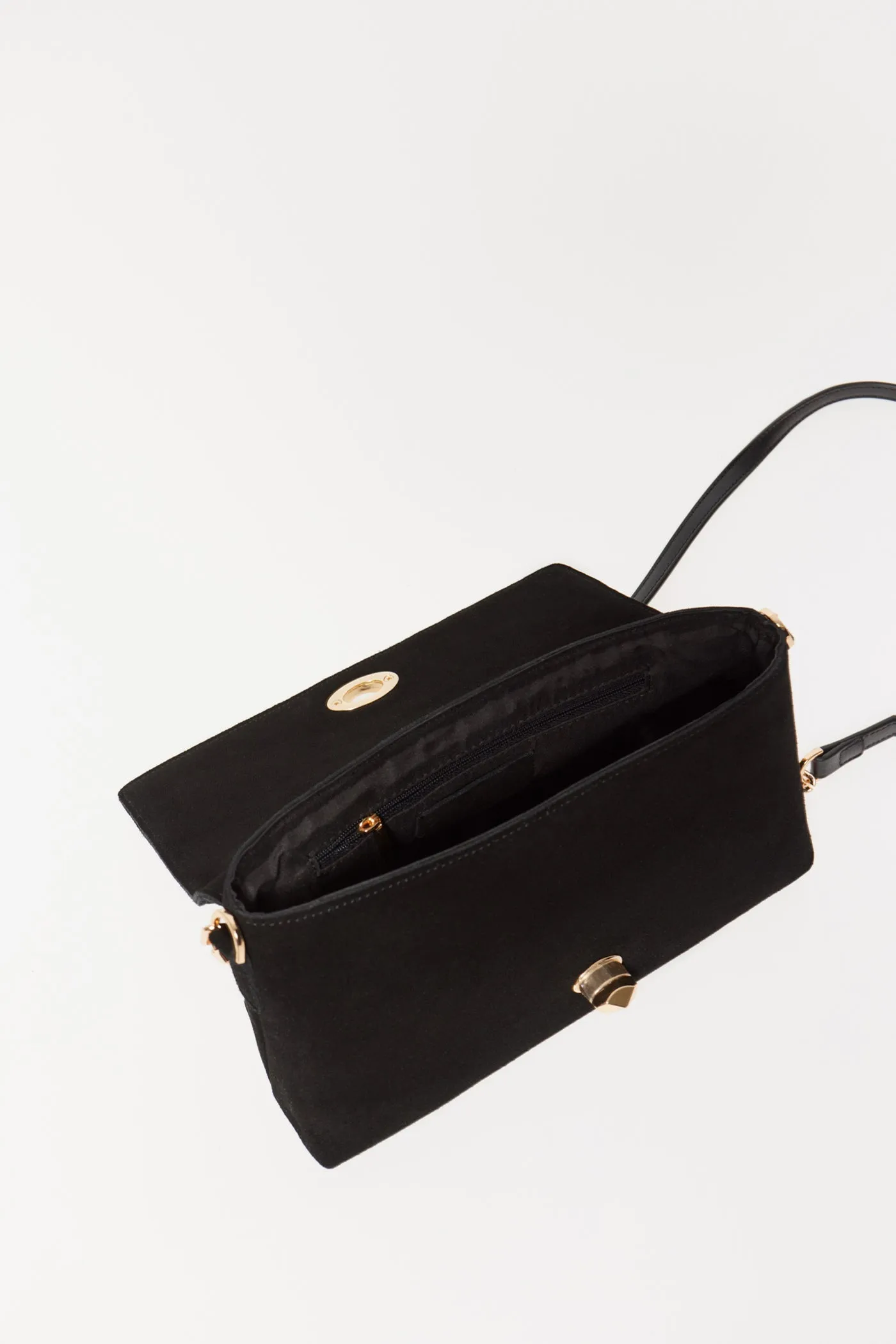Leather Crossbody Bag - Black