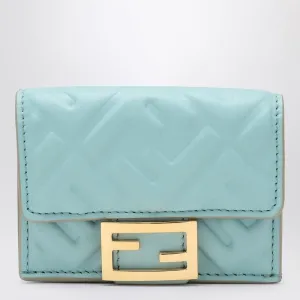 LIGHT BLUE MICRO TRIFOLD BAGUETTE WALLET