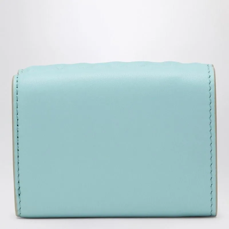 LIGHT BLUE MICRO TRIFOLD BAGUETTE WALLET