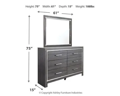 Lodanna Queen Panel Bed with Mirrored Dresser and Nightstand