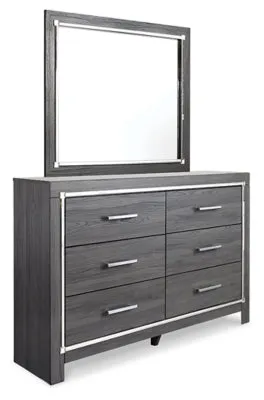 Lodanna Queen Panel Bed with Mirrored Dresser and Nightstand