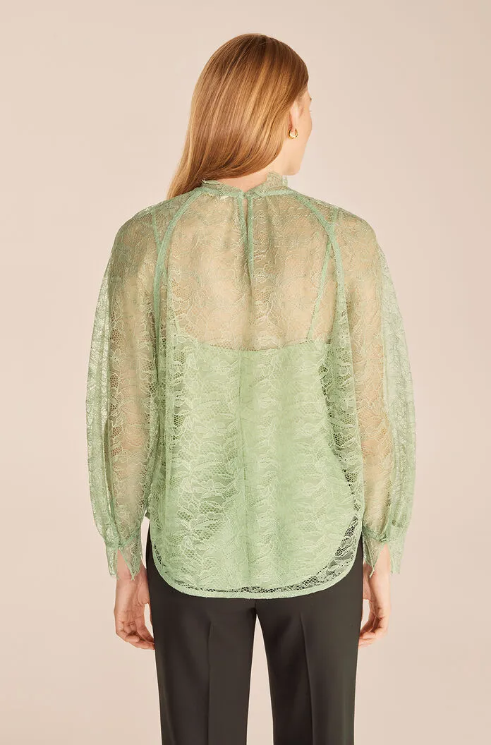 Long Sleeve Lace Mock Neck
