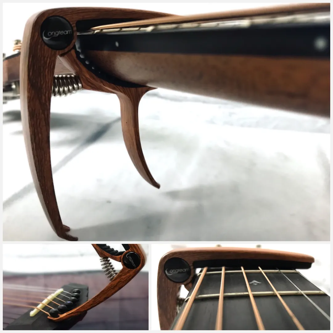 Longteam Alloy Guitar Capo, Simulated Wood Grain