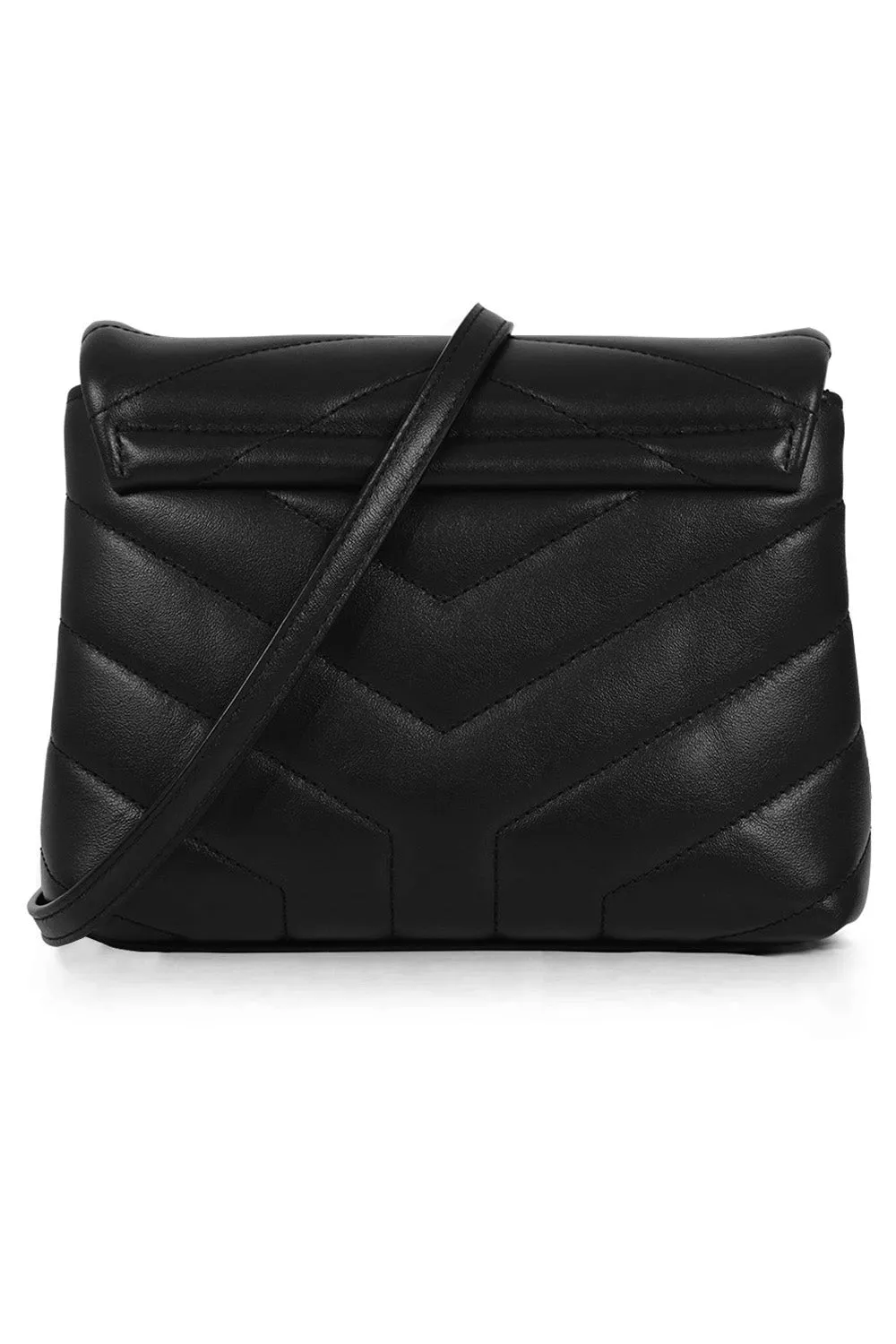 LOULOU TOY FLAP BAG ADJUSTABLE STRAP | BLACK/SILVER
