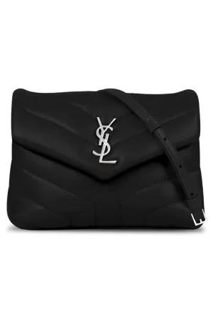 LOULOU TOY FLAP BAG ADJUSTABLE STRAP | BLACK/SILVER