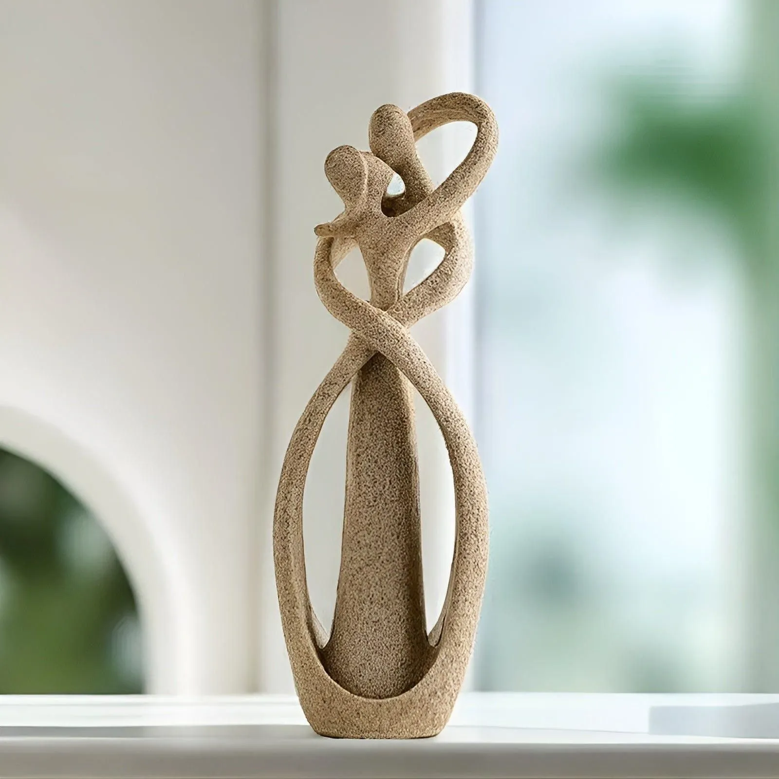 LoverBond Statue - Sandstein Abstrakte Zeitlose Liebesstatue