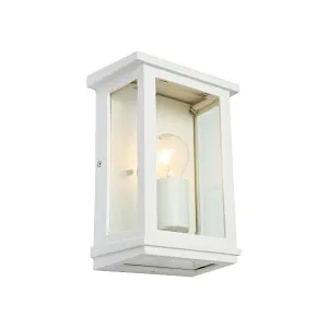 Madrid Small Box White Frame Exterior Wall Light