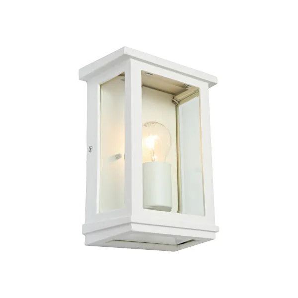 Madrid Small Box White Frame Exterior Wall Light