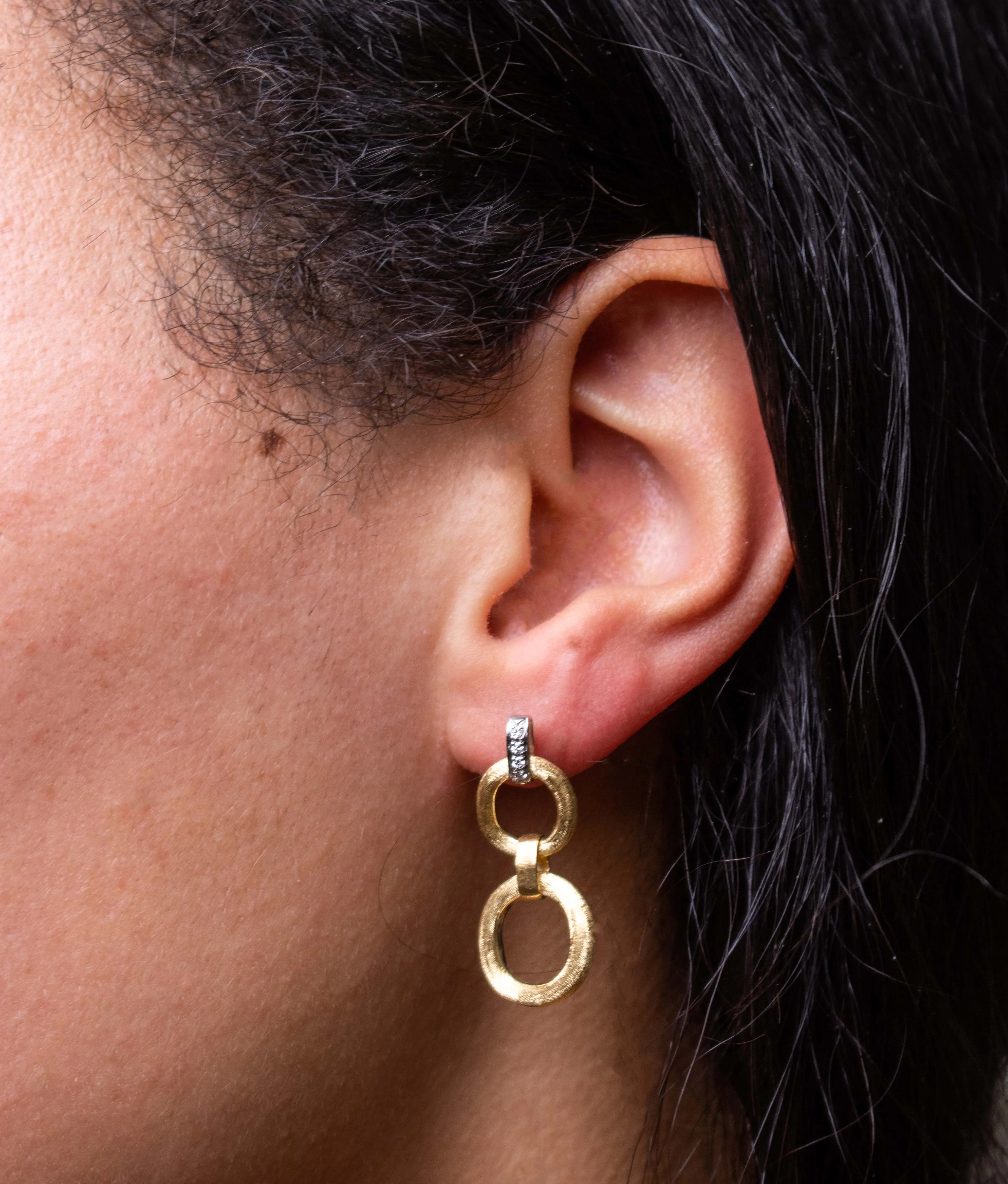 Marco Bicego® 'Jaipur' Mixed Gold Diamond Double Link Earrings