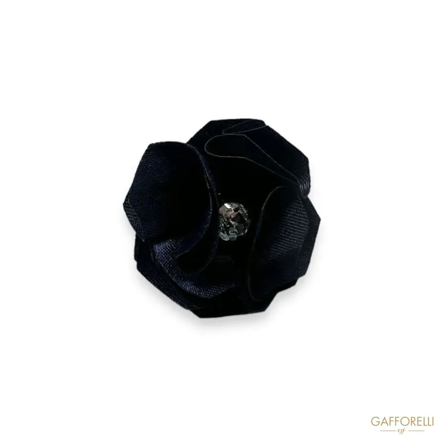 Men's Cotton Flower-shaped Brooch with Rhinestones U490 - Gafforelli Srl