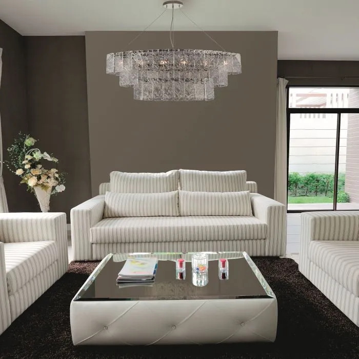 Metre-Wide Mid-Century Martellato Glass Chandelier