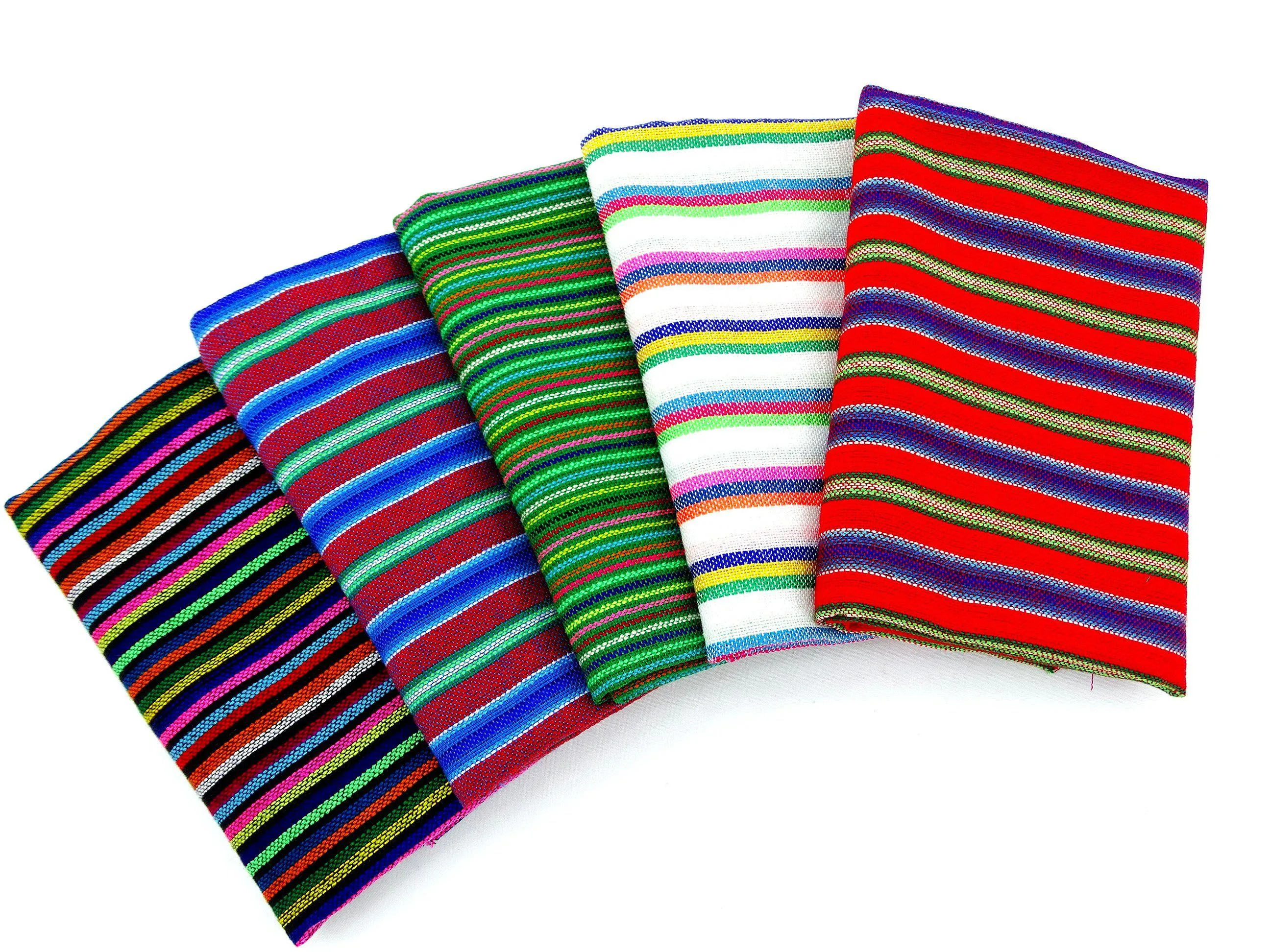 Mexican Fabric in Primary Thin Stripes (5 ½-Yard Bundle)