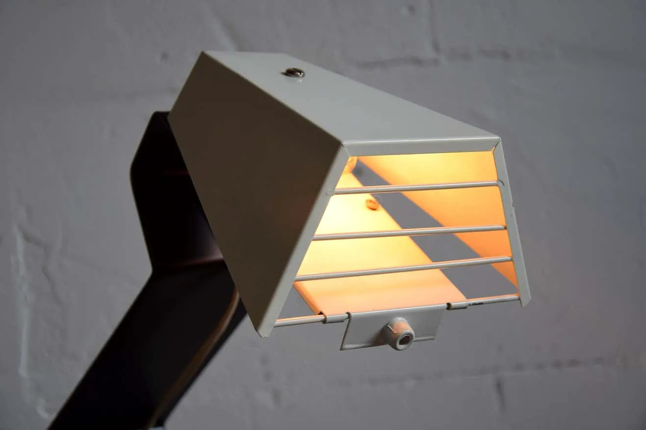Mid-Century Modern Black and White Table Desk or Nightstand Lamp