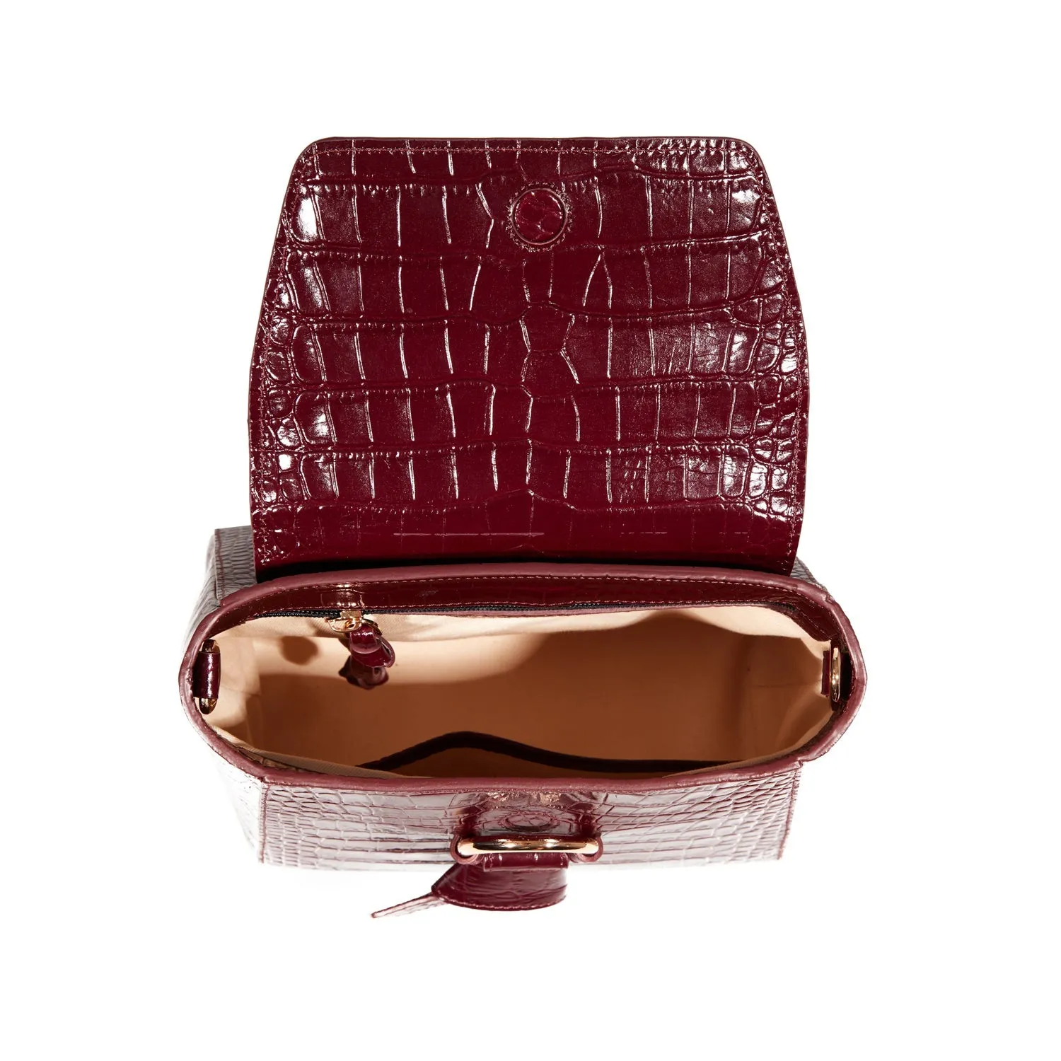 Midi Pimlico Leather Crossbody Bag (Burgundy)